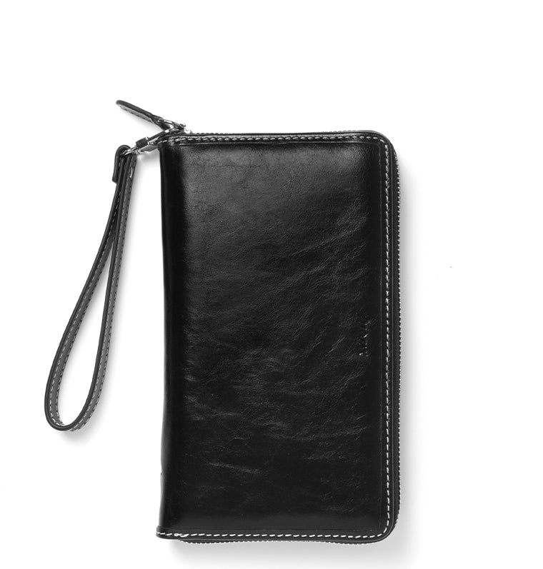 Filofax Malden Personal Compact Zip Leather Organiser Black