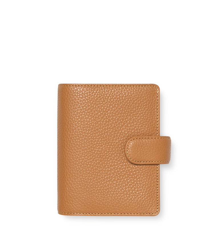 Filofax Norfolk Pocket Leather Organiser in Almond Brown-Tan