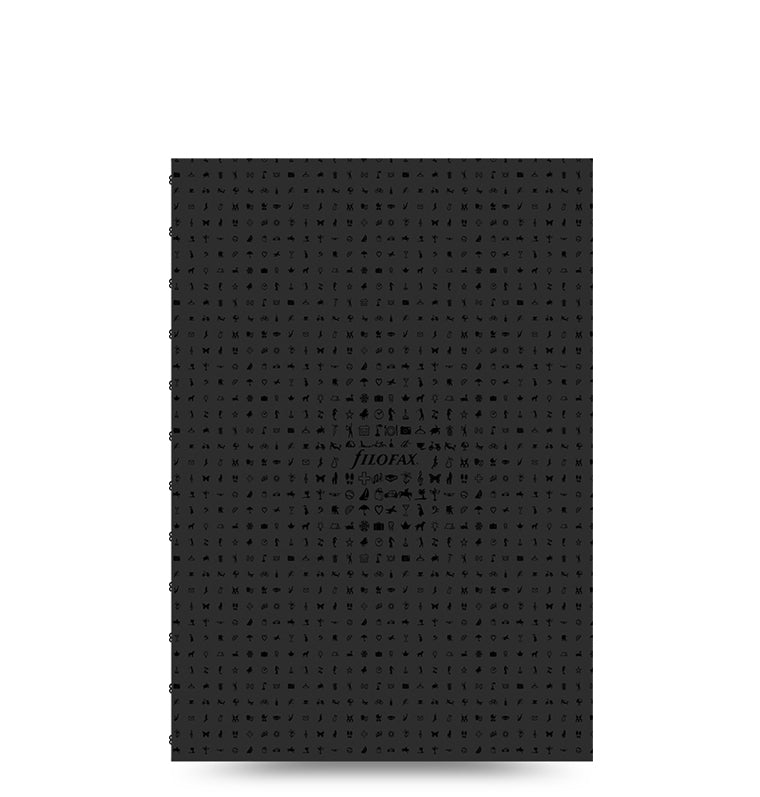 Filofax 115022 Carnet de note A4 avec feuille repositionnable Noir