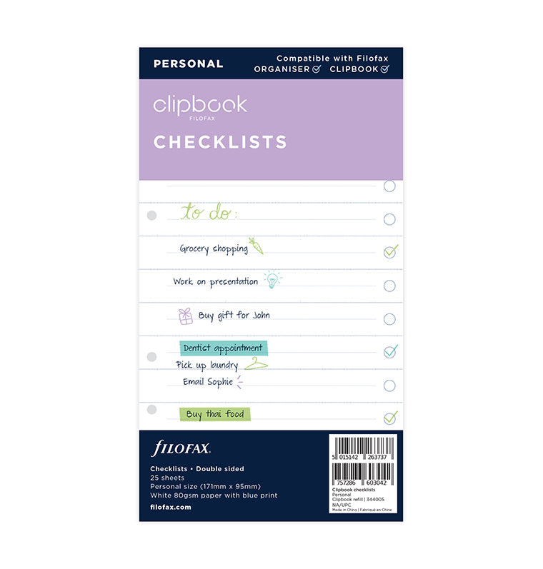 Clipbook Checklist - Personal