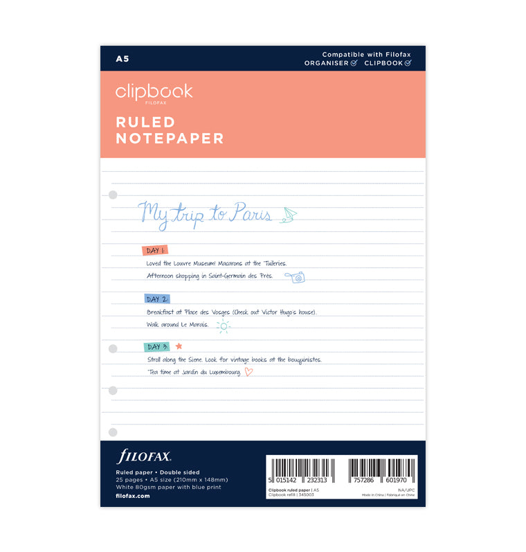 Clipbook Notizpapier weiß liniert - A5