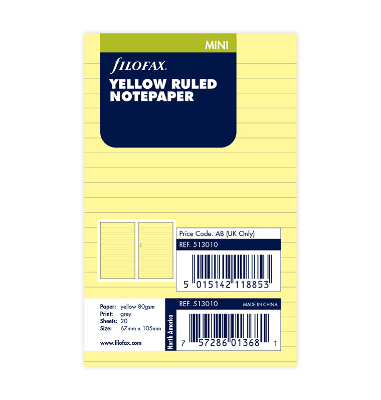 Notizpapier gelb liniert - Mini