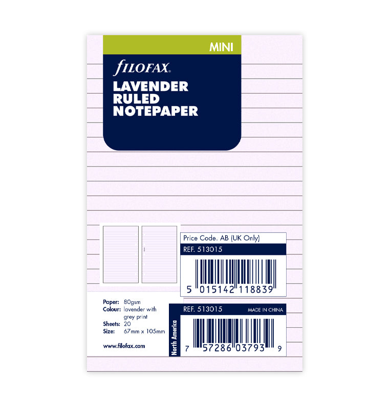 Notizpapier lavendel liniert - Mini