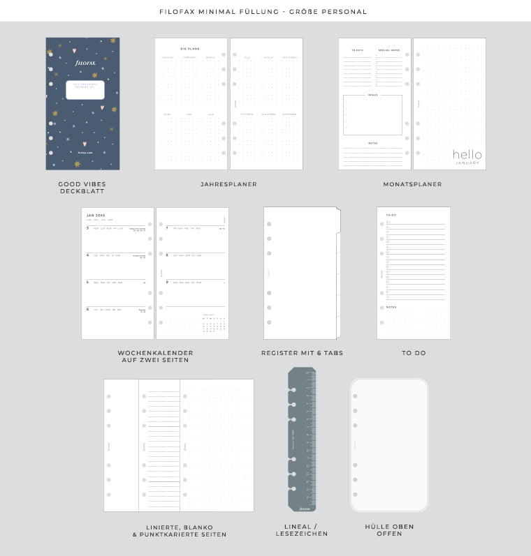 Filofax Good Vibes Organiser Contents - Personal Size