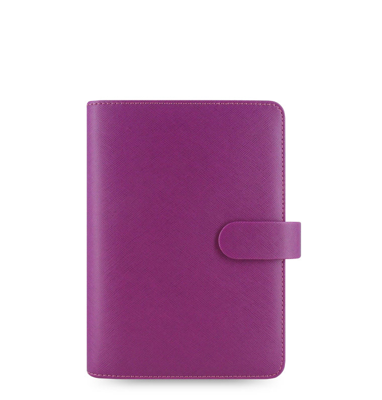 Filofax Saffiano Fluoro Zip Organizer, Personal Compact Size, Fluoro Pink - Cross-Grain, Leather-Look, Six Rings, Week-to-View Calendar Diary, Multilingual, 2022 (C028751-22 - View #12